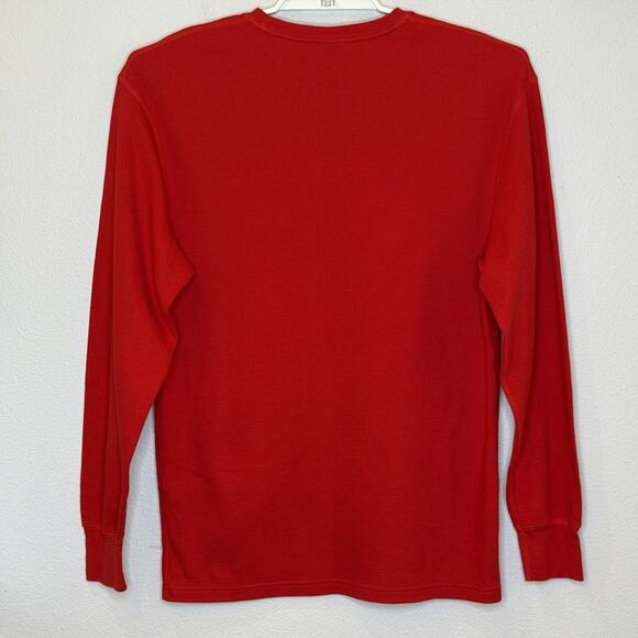 Polo Ralph Lauren Sleep Shirt Mens Sz Large Red 100% Cotton Long Sleeve Thermal - Picture 4 of 6
